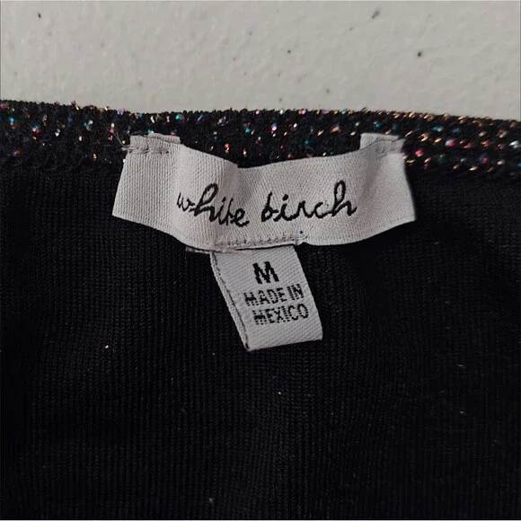 Vtg 90s Mesh Crop Tank Top M Medium Black Whimsigoth Sparkle Glitter Cowl - Picture 7 of 8